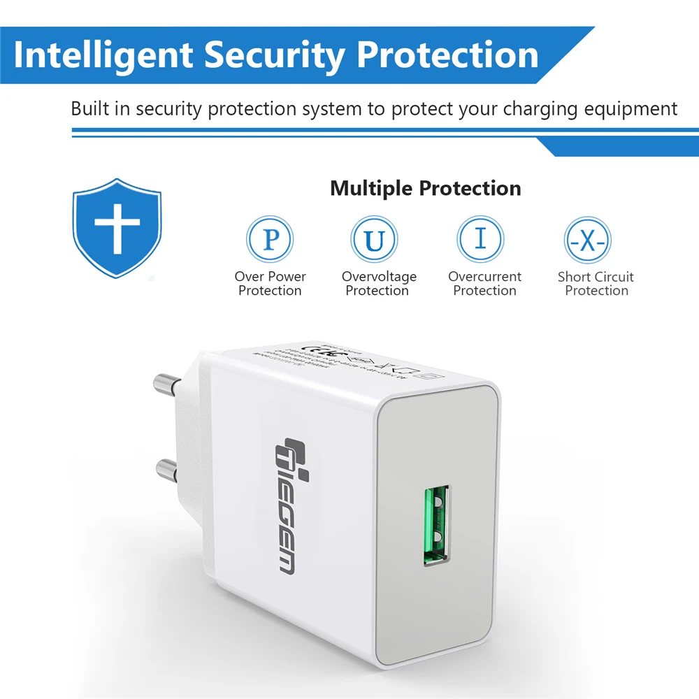 Зарядное устройство TIEGEM Quick Charge 3 0 USB QC универсальное настенное зарядное для