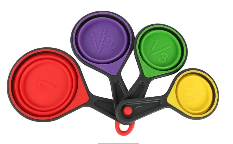 

Mac New 4pcs/set Food Grade Silicone Collapsible Folding Measuring Cup And Spoon Set Kitchen Bakeware