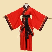 han dynasty red traditional chinese wedding hanfu costume bridesmaid groomsman wedding costume for couple or lovers