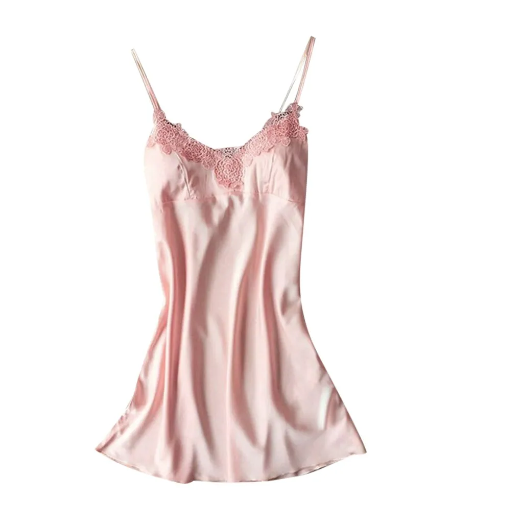 Модная ночнушка сексуальное однотонное женское платье для сна плюс размер