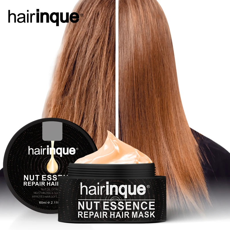 11,11 HAIRINQUE Новое поступление 60 мл ореховая эссенция восстанавливающая маска для волос для питания гладких волос делает волосы мягкими