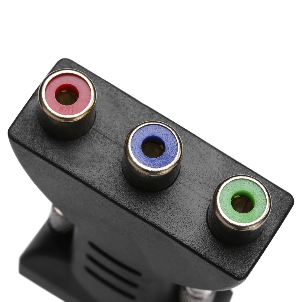 Новое поступление RCA VGA коннектор конвертер 3 RGB видео Женский в HD 15 Pin стиль