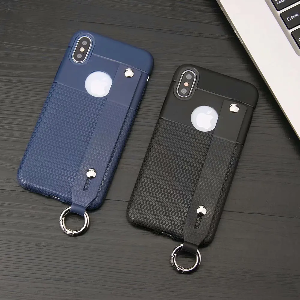 Case For iPhone 6 6s 7 8 Plus Hand strap case Ultra-thin soft silicone XR XS Max Cover |
