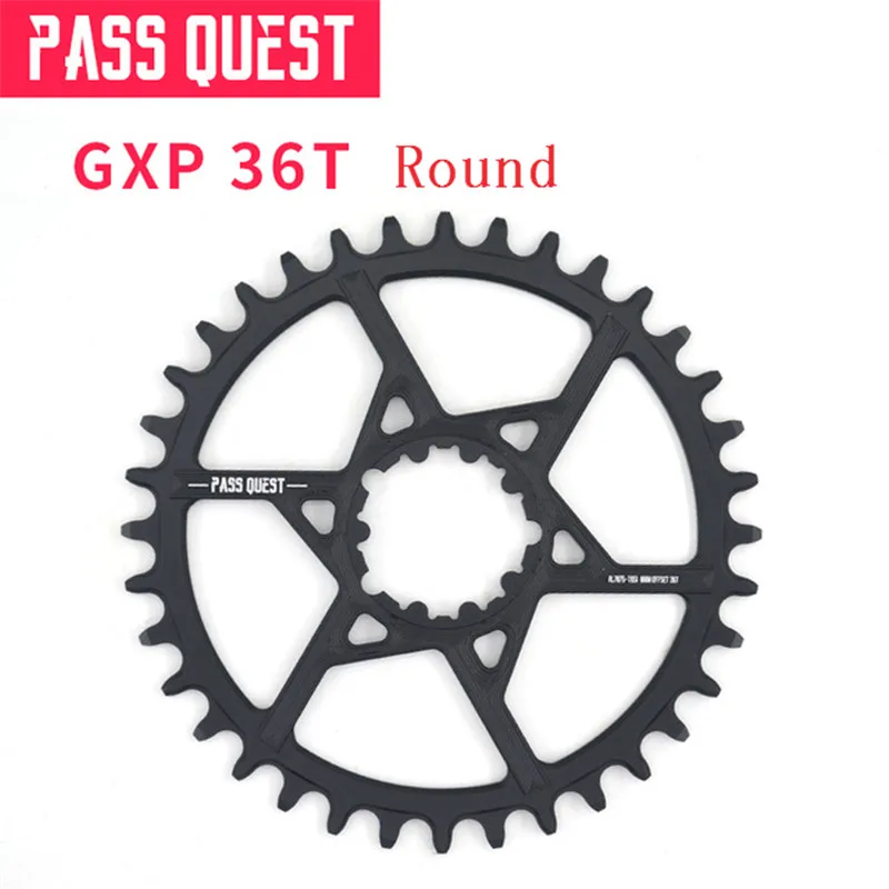 PASS QUEST GXP круглый Овальный 0 мм смещение 32 T-42 T Chainring MTB узкий широкий велосипед велосипедная Звездочка для Sram XX1 GX eagle X9 crankset - Цвет: GXP Ronde 36T
