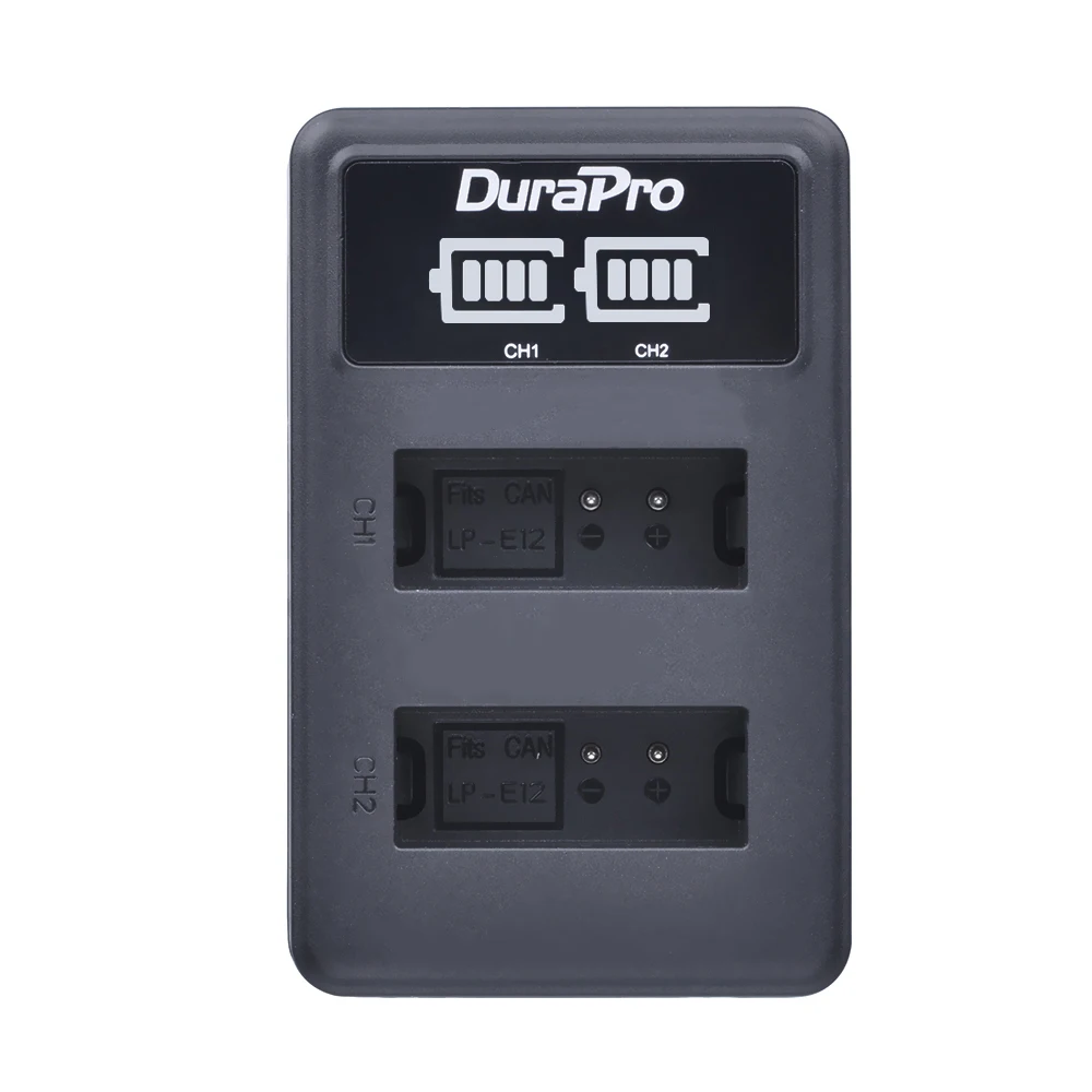 2 шт. 1800 мАч LP-E12 LPE12 LP E12 батарея + светодиодный USB двойное зарядное устройство для