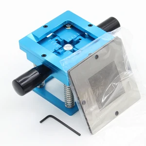 Комплект для реболлинга Blue BGA 90*90 мм станция для реболлинга BGA с ручным хвостовиком в подарок 10 шт. универсальные трафареты BGA