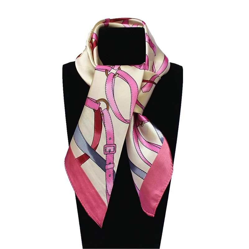 

60cm*60cm Women 2017 New Fashion Imitated Silk Simple Design Chain Printed Lady Square Scarf Hot Sale