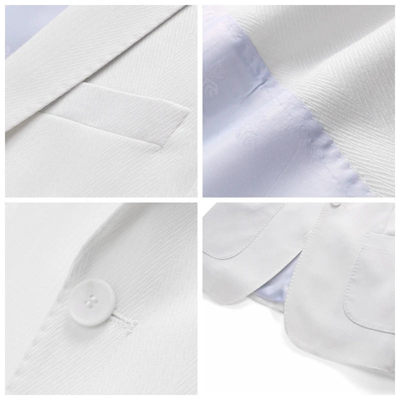 

JZ CHIEF Wedding Suits for Men 3 Piece White Suit Dress for Dinner Slim Fit Business Blazer Jacket Leisure Groom Suit Set Blue