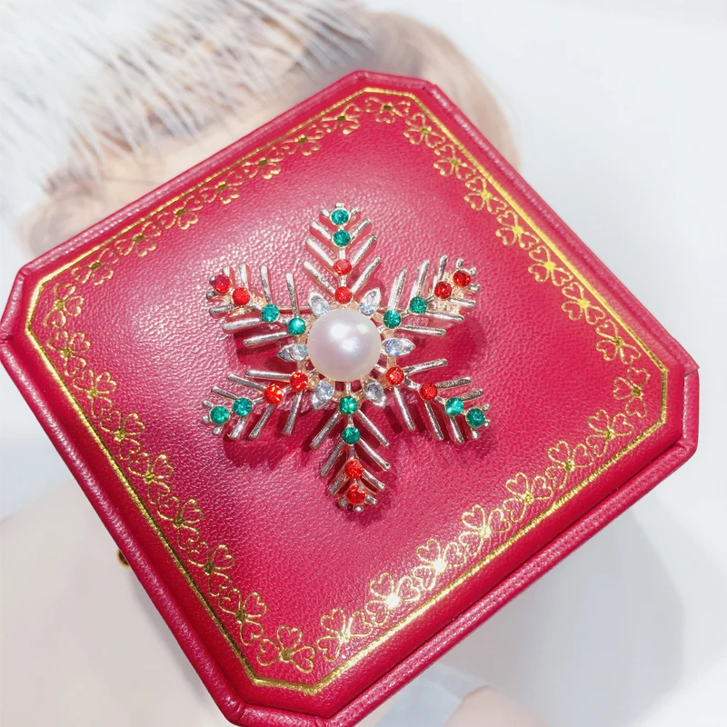 SHDIYAYUN Новая высококачественная брошь из жемчуга Снежинка для женщин модная