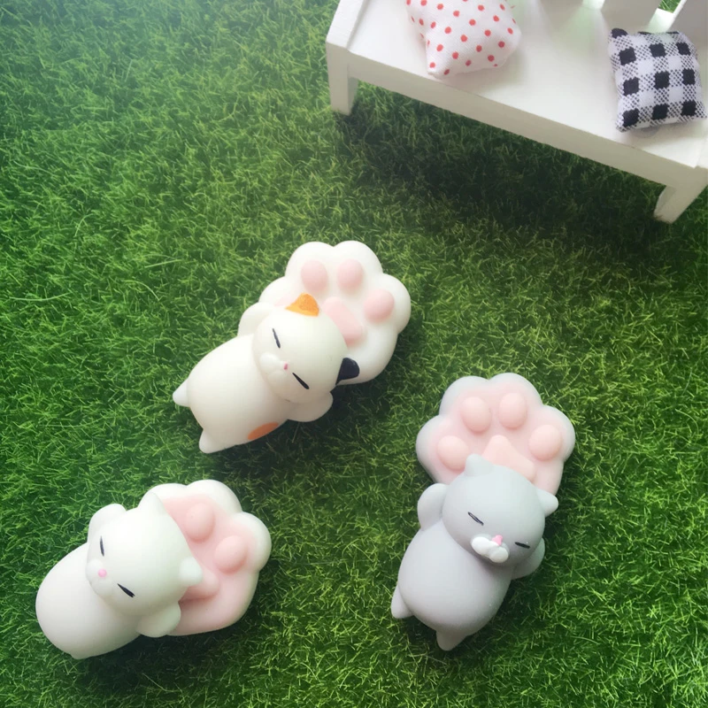 1pcs 4.5cm cute cartoon cat claw toy Squeeze Antistress Toy Pop Doll Novelty Stress Relief Venting Joking Decompression Funny | Игрушки и