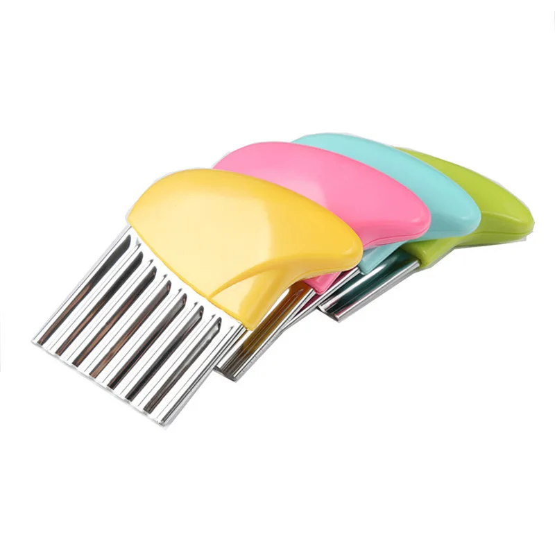 Quevinal 300pcs/lot Wave Shape Stainless Steel Corrugated Knife Potato Strip Cutting Device Frech Fries Cutter Kitchen Tool | Дом и сад