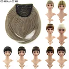 Прямая фронтальная челка для волос, синтетический блонд, опрятный поддельный парик с челкой для женщин Delice