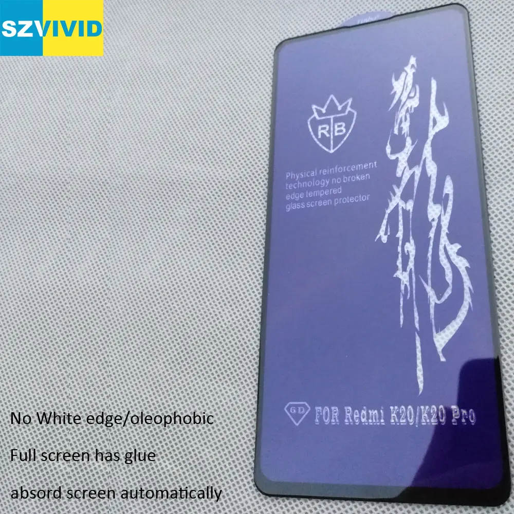 Закаленное стекло на весь экран для Xiaomi Redmi K20 Pro 2.5D закругленное Олеофобное