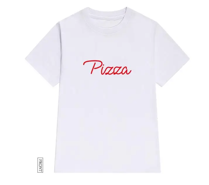 Женская хлопковая футболка с надписью pizza red повседневная забавная для девушек и