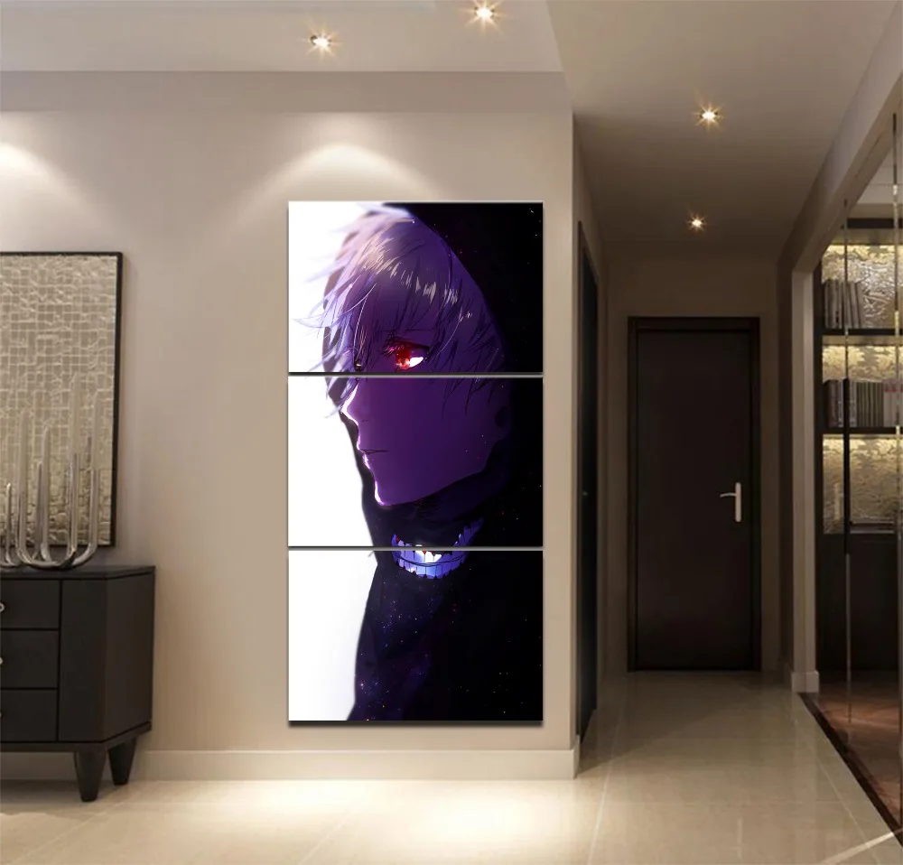 3 шт. аниме Токийский Гуль Модульная картина холст Картина маслом современная