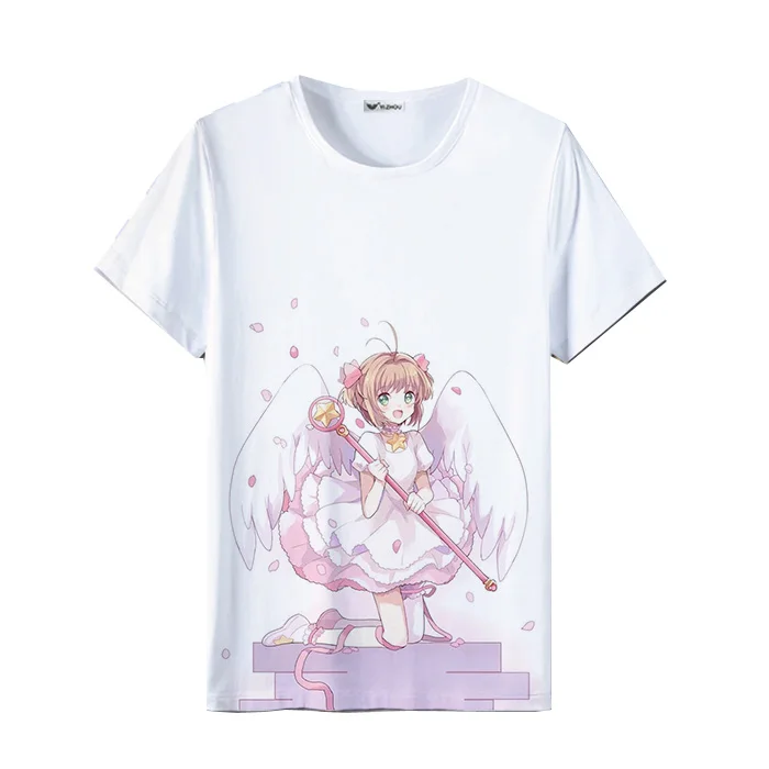 Cardcaptor Sakura, женская футболка Kawaii, короткий рукав, летняя, Femme, футболка, Harajuku, свободные топы, пара, одежда для девочек, милые пальто - Цвет: 1