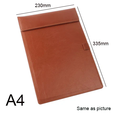 A4 brown A4 A5 A6 Clipboards ж/держатель для ручек из искусственной кожи магнитный файл Бумага профиль клип доска для письма планшет коврик(черный коричневый красный - Цвет: A4 brown