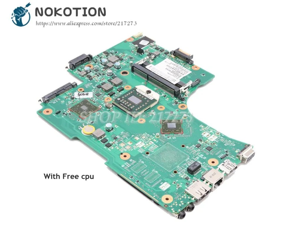 

NOKOTION Laptop Motherboard For Toshiba Satellite L650D MAIN BOARD HD4200 DDR3 Socket S1 Free CPU V000218060 1310A2333209