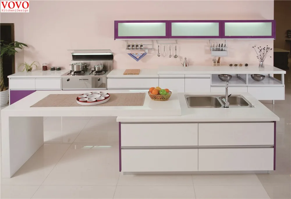 Глянцевый белый и фиолетовый кухонный шкаф|kitchen cabinet|purple kitchen cabinetskitchen cabinets white |