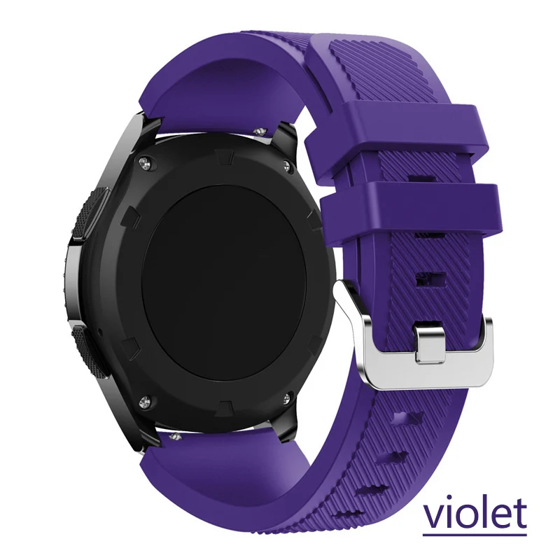 Violet 22 мм ремешок для часов samsung Galaxy watch 46 мм 42 мм active 2 gear S3 Frontier ремешок huawei часы gt спортивный браслет 20 - Band Color: Violet
