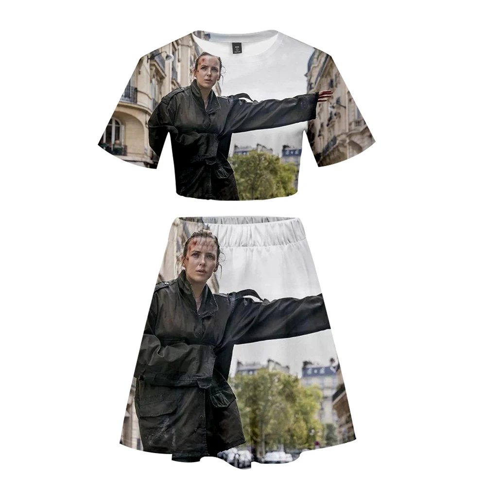 Модный комплект FADUNTOMMY Killing Eve в 3D стиле женский модный летний костюм из двух