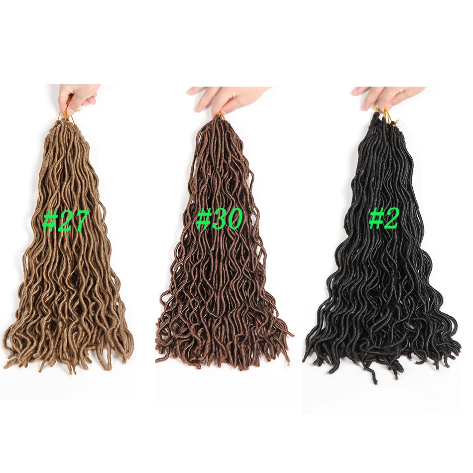 Top Crochet Hair Extensions Multi Colors Curly Faux Locs Twist Braids 20inch 24roots Thin Havana |