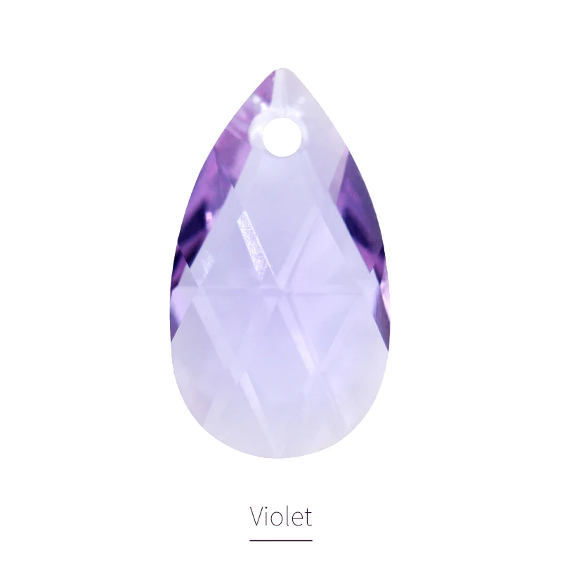 Violet K9 стекло одно отверстие кулон Стразы прозрачный в форме капли воды камни каплевидные Свободные Стразы DIY ювелирных изделий на заказ подарок на день матери - Цвет: Violet