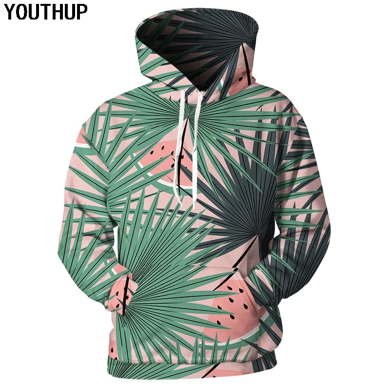Мужская 3d Толстовка YOUTHUP Повседневный пуловер с длинным рукавом и принтом цветов