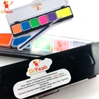 Краска для лица, 6 цветов, набор неоновых флуоресцентных красок с кистью, пигментная краска для макияжа, временная тату для Хэллоуина