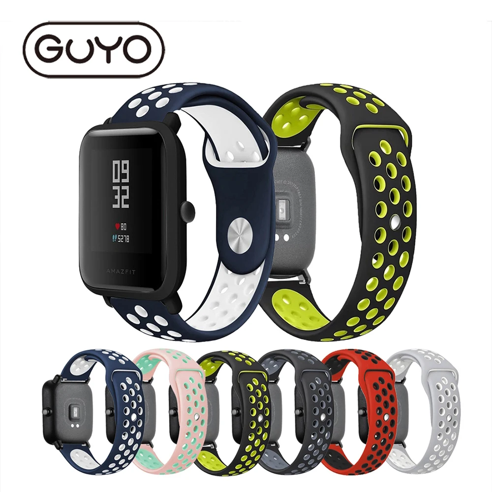 ТПУ Смарт аксессуары 20 мм силиконовый ремешок для часов Xiaomi Huami Amazfit Bip сменный на