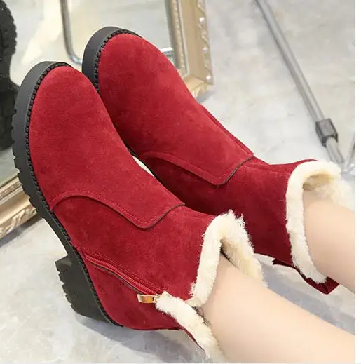 Новые модные теплые зимние ботинки для женщин и детей на низком каблуке Новое - Фото №1