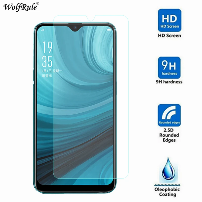2 uds para vidrio OPPO A7 Protector de pantalla de vidrio templado para OPPO A7 vidrio WolfRule pel&iacute;cula protectora del tel&eacute;fono para OPPO A 7-1