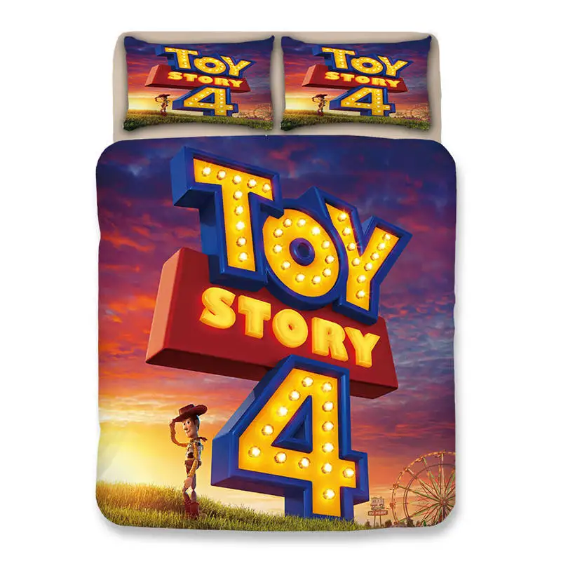 Набор постельного белья disney Toy Story, двойной размер, пододеяльник, набор для детей, домашний декор, постельное белье king queen, Комплект постельного белья из 3 предметов для мальчиков