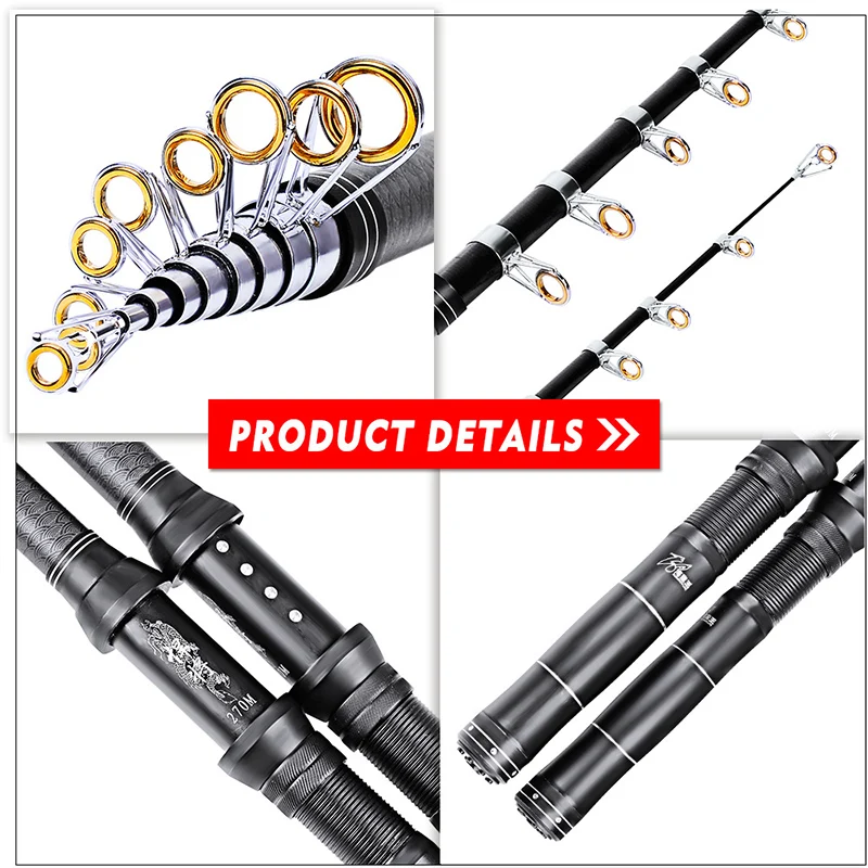 PROBEROS рыболовная удочка с короткой ручкой спиннинг высоким содержанием углерода