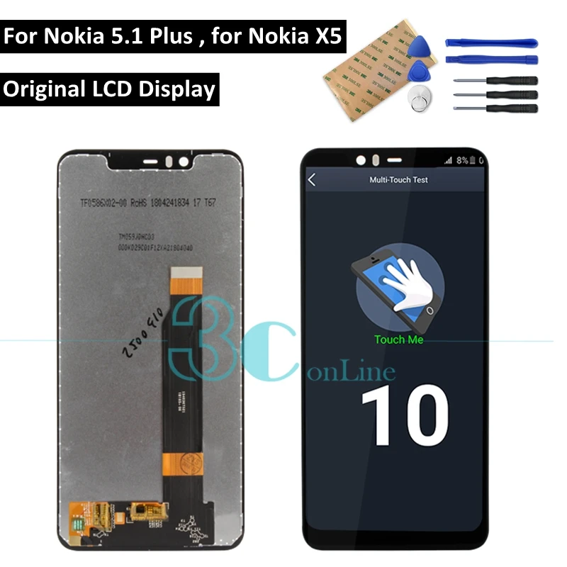 Оригинальный Для Nokia X5 ЖК-дисплей сенсорный экран панель для 5 1 Plus ЖК-дигитайзер в