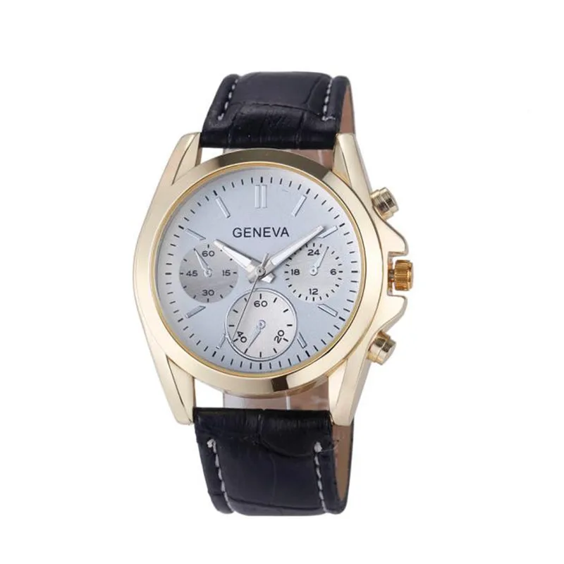 

2018 Geneva Brand Women Watches Quartz Business Watch Crocodile Leather Lady Band Analog Relogio Feminino #D