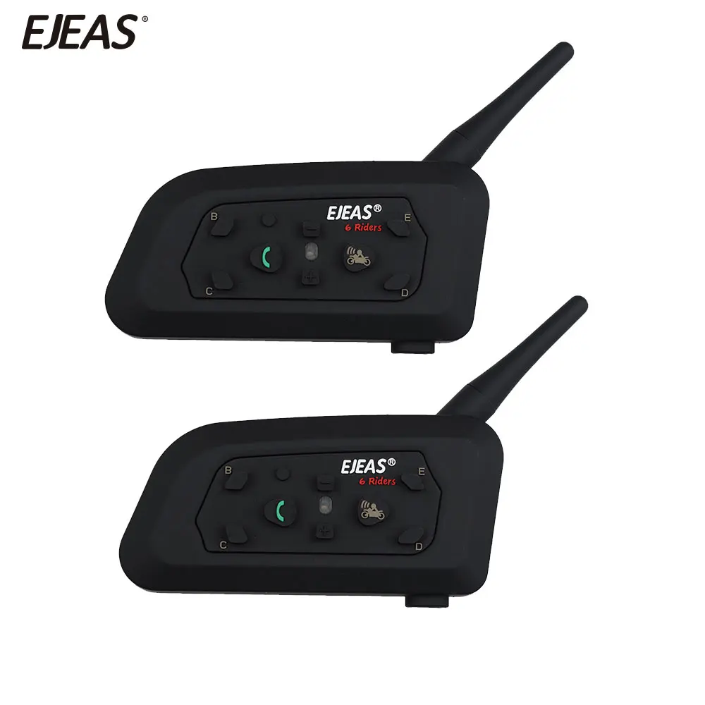 EJEAS 2 шт. 1200 м V6 Pro BT Переговорная мотоциклетная bluetooth гарнитура Беспроводная