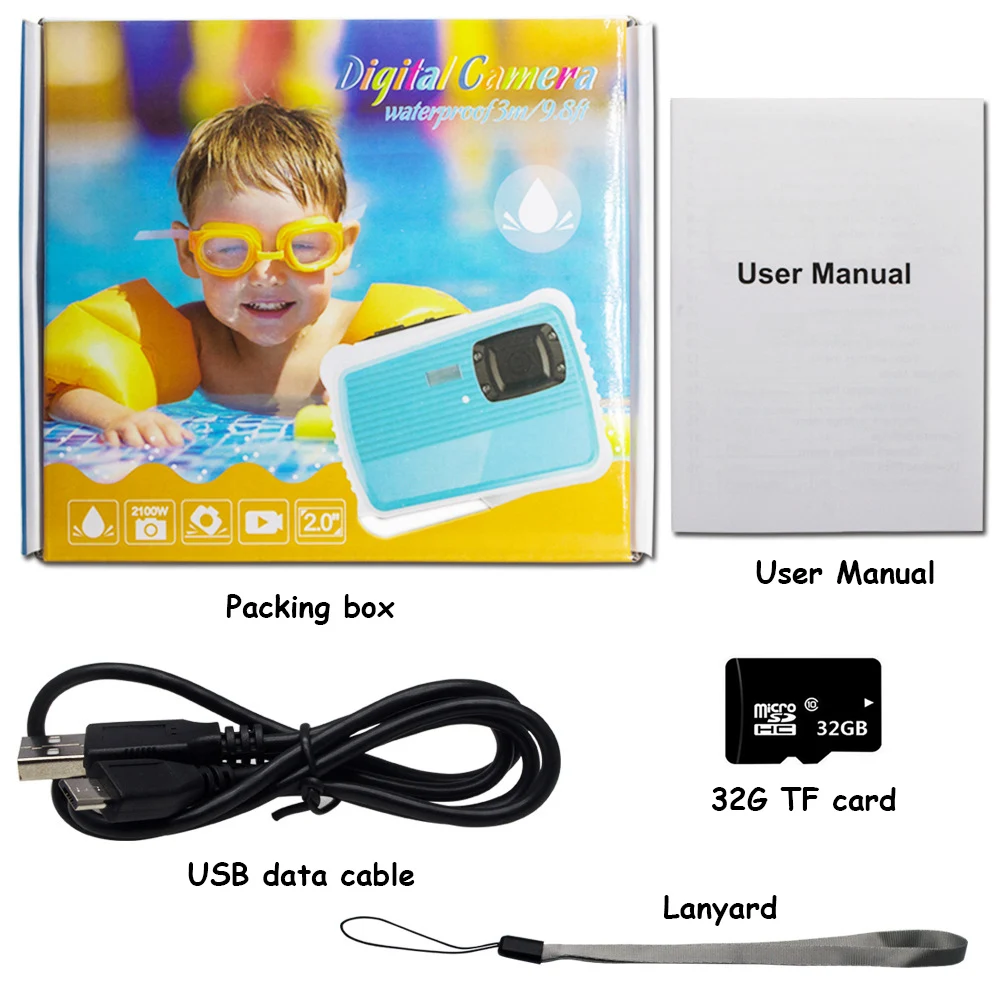 HD Mini 21M 32G LCD мультфильм камера Дети День рождения подарки подводный фото