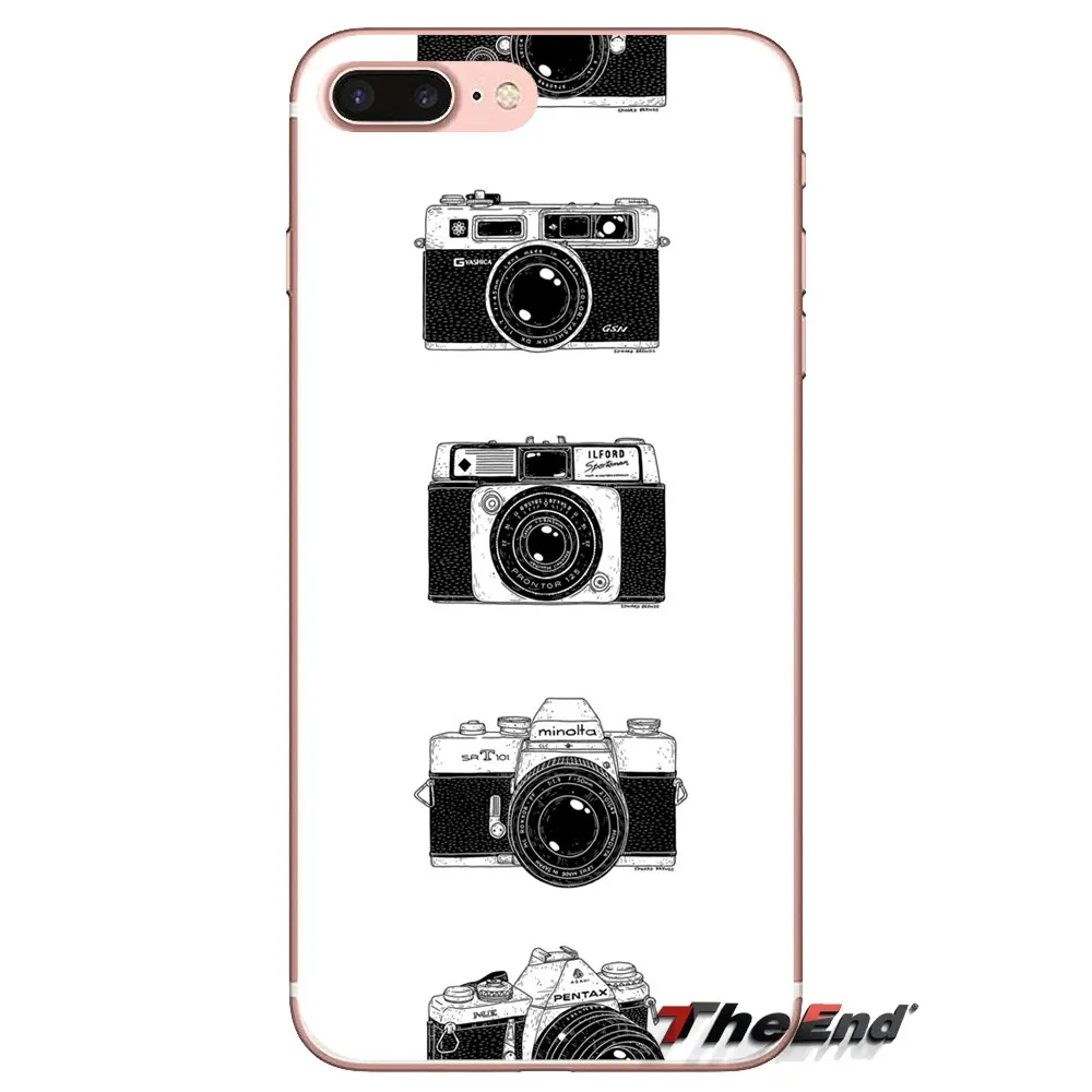 Ретро камеры художественные мягкие прозрачные чехлы для iPod Touch Apple iPhone 4 4S 5 5S SE 5C 6 6S