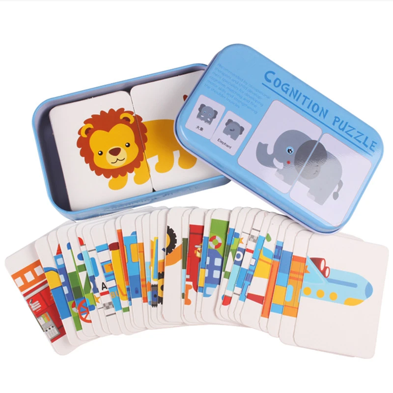 Граф матч Игра Головоломка карта с железной коробкой для головоломка детей