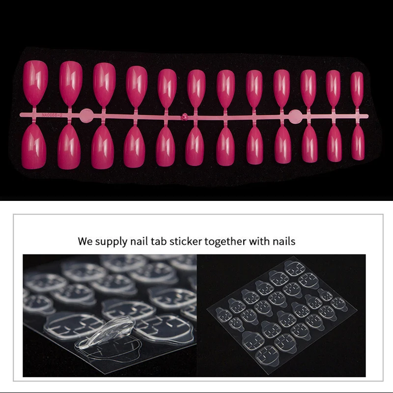 Натуральные короткие искусственные ногти 24 шт. в стиле горного пика полное