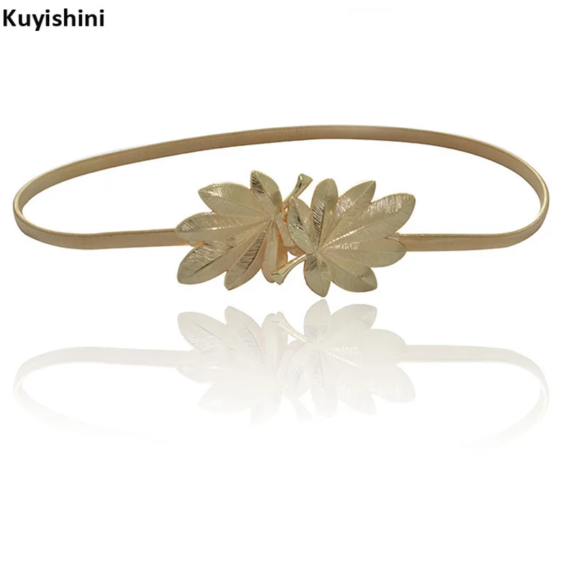 Модный женский кленовый ремень золотистые и Серебристые свадебные ремни для