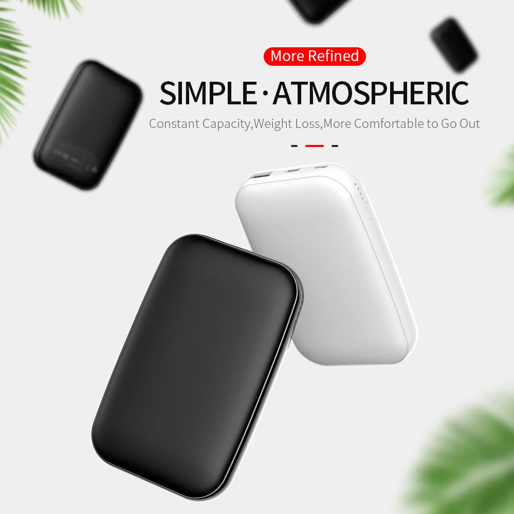 Внешний мини аккумулятор типа C PD QC 3 0 10000 мАч USB быстрая зарядка для iphone XS X