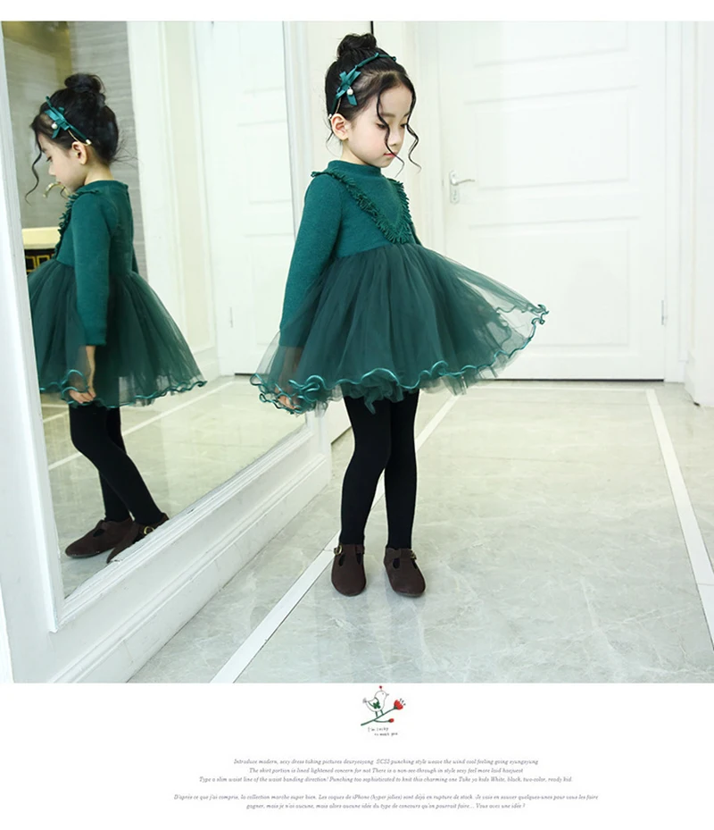 Плотное теплое платье для девочек одежда малышей зимние семейные детские платья