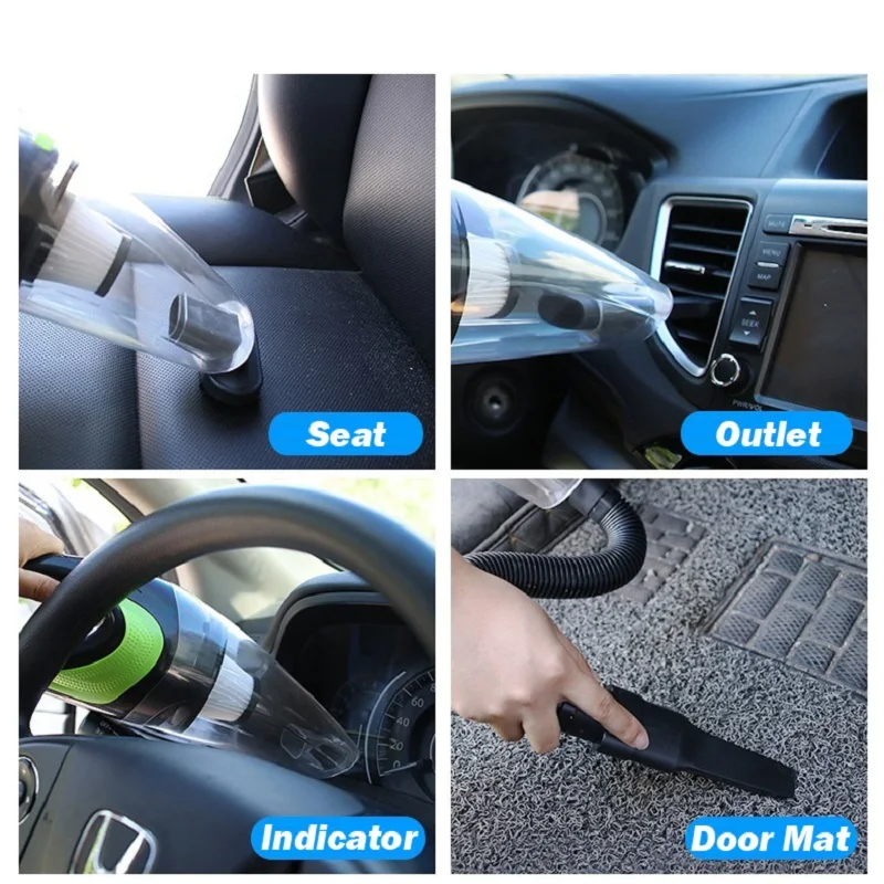 Мощный беспроводной автомобильный пылесос с USB зарядкой 120 Вт портативный ручной