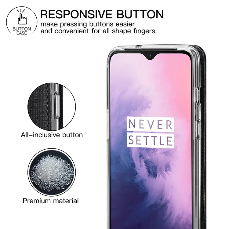 Для Oneplus 7 PRO чехол для телефона Мягкий противоударный защитный кожаный флип анти