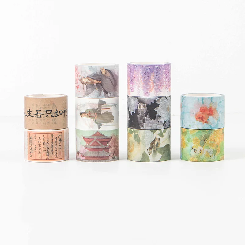DIY Kawaii цветок клейкая лента Washi Винтаж китайский Стиль клейкой ленты для