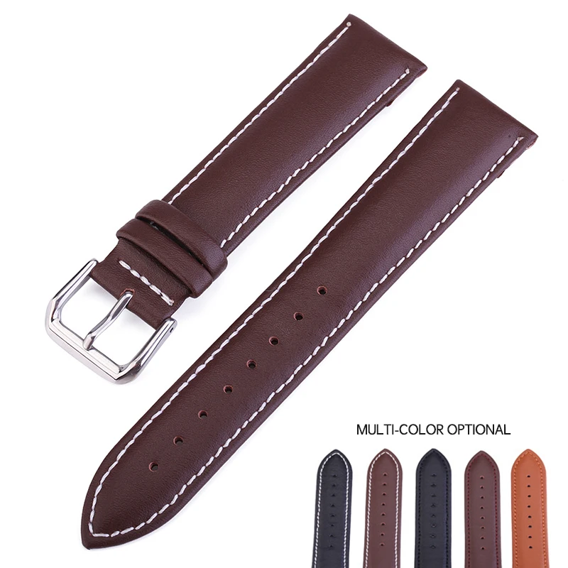 Vintage Cow Leather Watchband 14mm 16mm 18mm 19mm 20mm 22mm 24 mm Wristbands Steel Buckle With Tools Watch Accessories