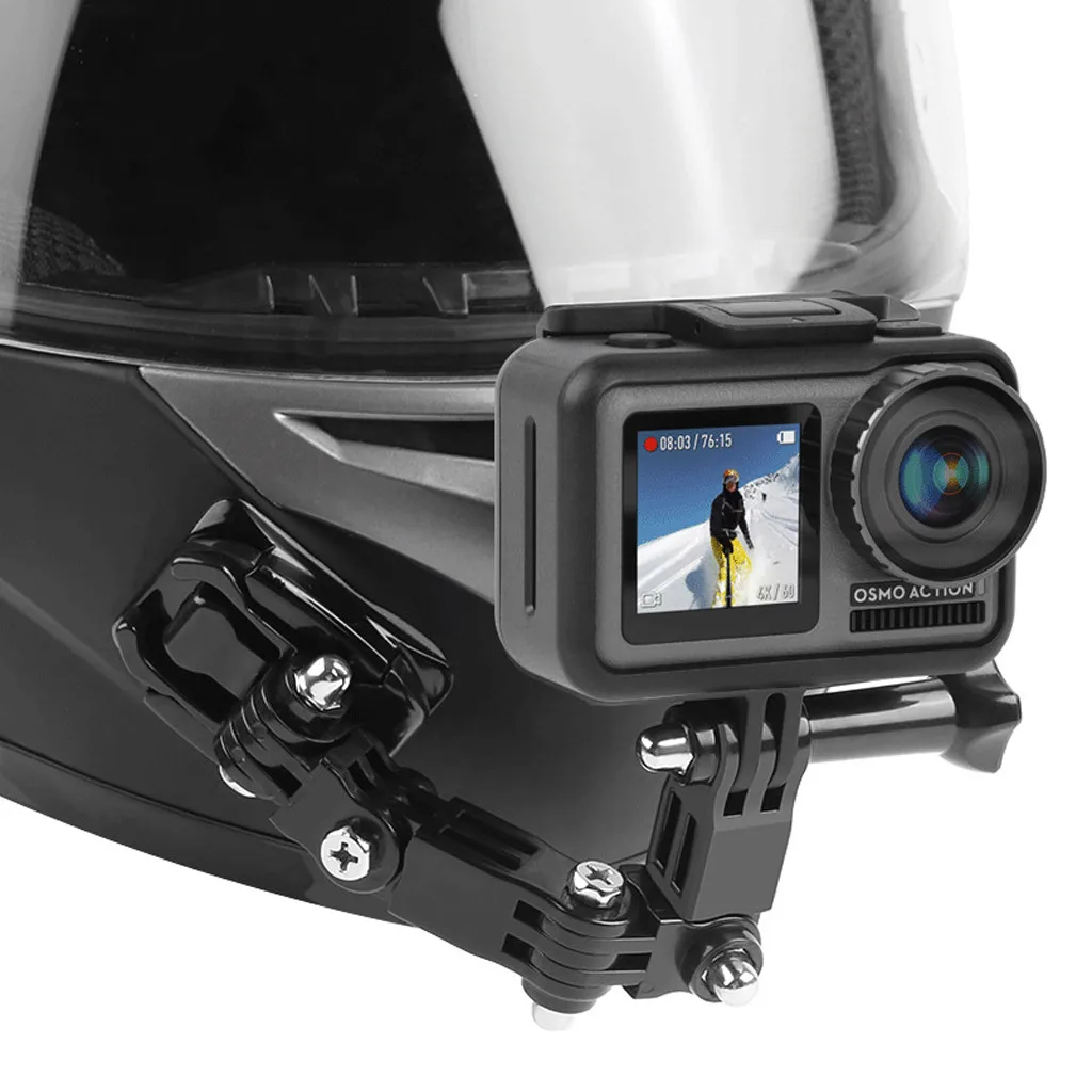 Крепление на мотоциклетный шлем ИЗОГНУТАЯ клейкая рукоятка для Xiaomi Yi 4K Gopro Hero 7 6 5 4