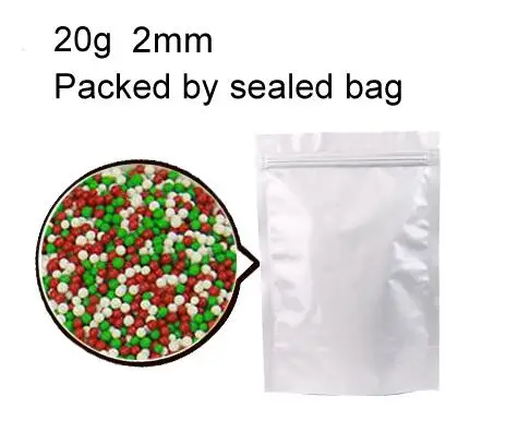 20g Christmas 2mm 20 г красочные бусины съедобный жемчуг сахарный шар помадка DIY торт Naking Силиконовый Шоколад для украшения с помощью сахара конфеты Fimo глина GYH - Цвет: 20g Christmas 2mm